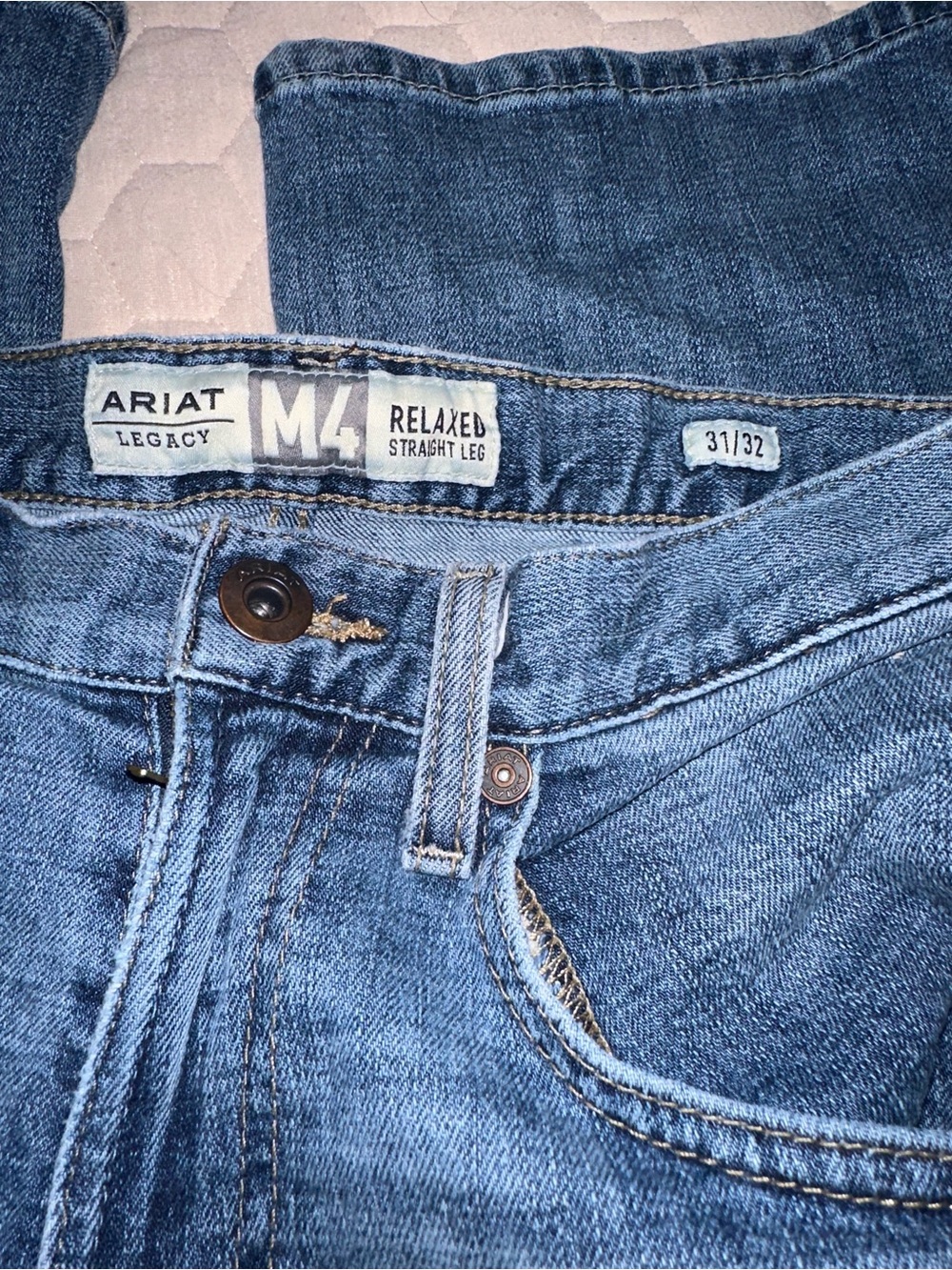 Ariat M4 Relaxed Straight Leg Jeans - Blue Denim